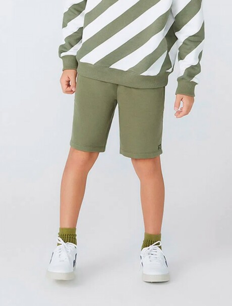 BERMUDA BÁSICA INFANTIL VERDE MUSGO