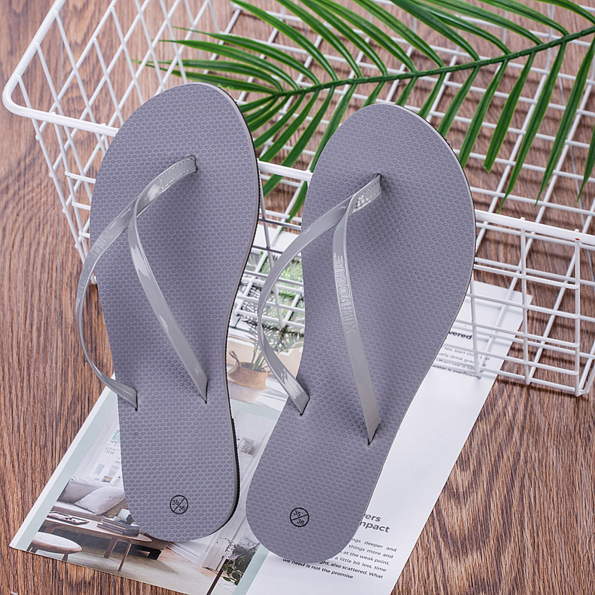 Sandalias Goma Mujer Chanclas Hunter Original Elastic Mujer Gris