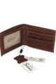 Billetera de Cuero Clásica | Diseño Enmarcado con Textura Pecarí y Alta Resistencia. Chocolate