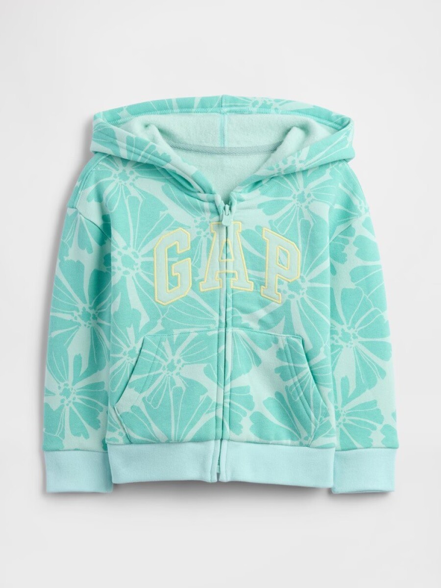 Buzo Canguro Con Cierre Logo Gap Toddler Niña - Surf Spray 