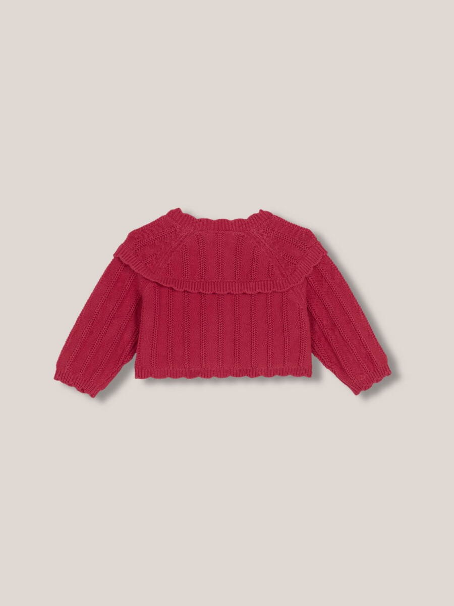 Chaqueta Punto Del Reves Rosa