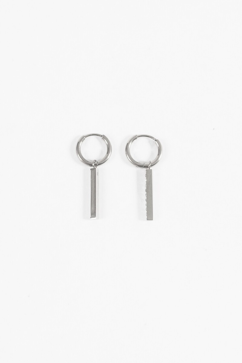 Aros acero con dije strass plateado