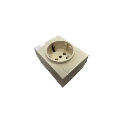 Tomacorriente schuko exterior, marfil - Atenea M45512