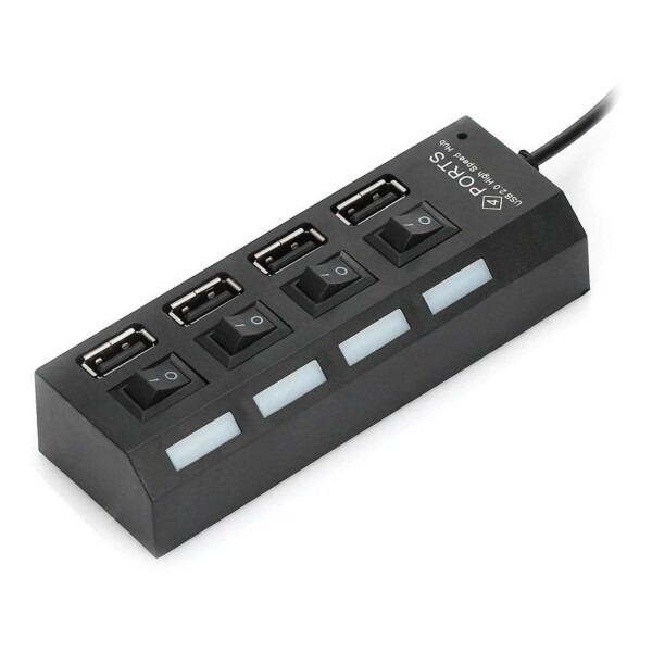 Hub Usb 2.0 Multiplicador De Puertos Usb X 4 Interruptor Led Hub Usb 2.0 Multiplicador De Puertos Usb X 4 Interruptor Led