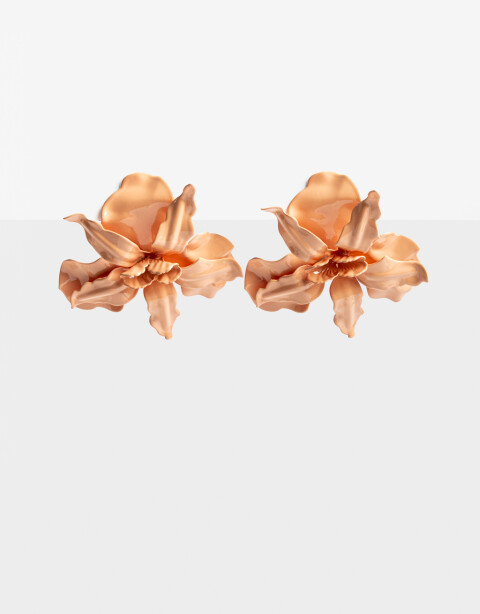 Aros Pasantes Color Aros Maxi Pasantes Flor Rosa - Rosa Claro