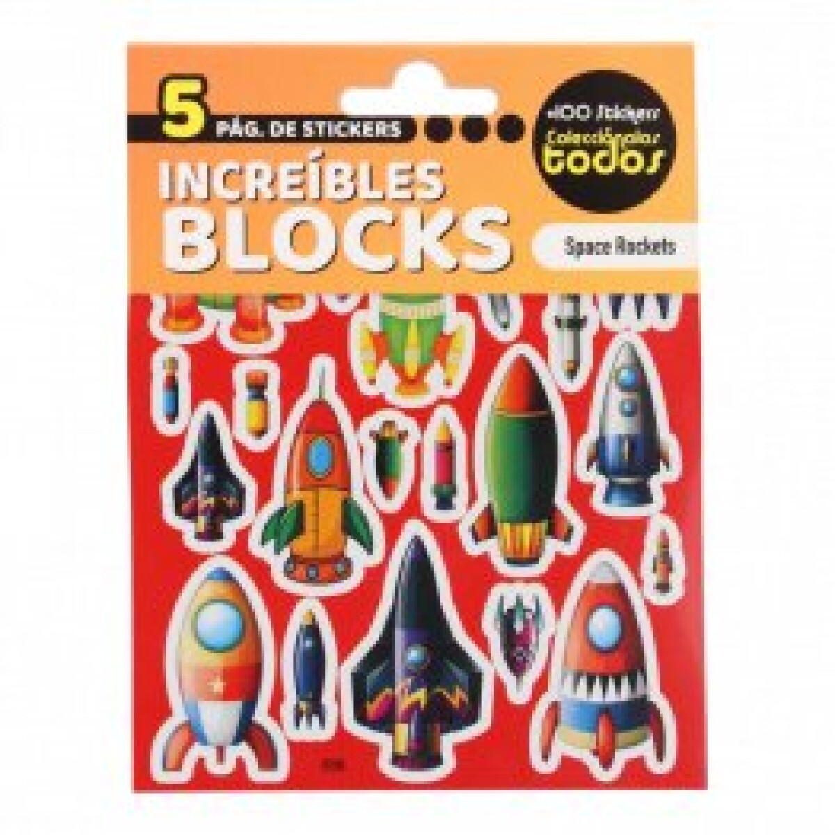 Stickers en Block de 5 Hojas - Cohetes 