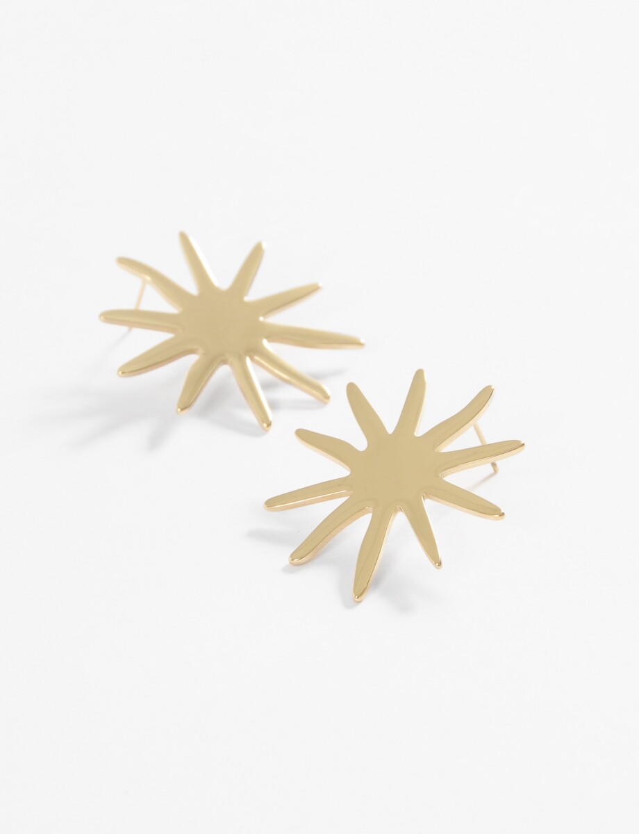 Caravanas estrella irregular acero - dorado 