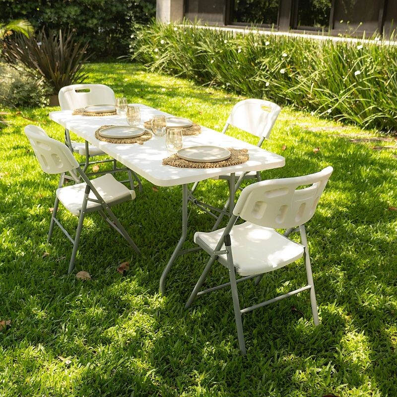 MESA PLEGABLE PORTATIL VALIJA 180X74 BLANCA Mesa Plegable Portatil Valija 180x74 Blanca