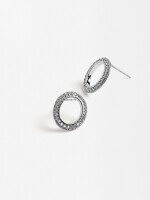 Pendientes Aros Con Zirconias plateado