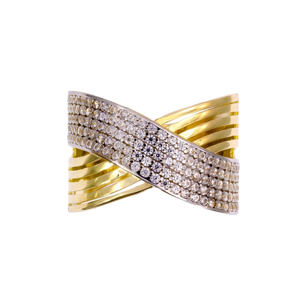Anillo de oro 9 ktes, con circonias. 