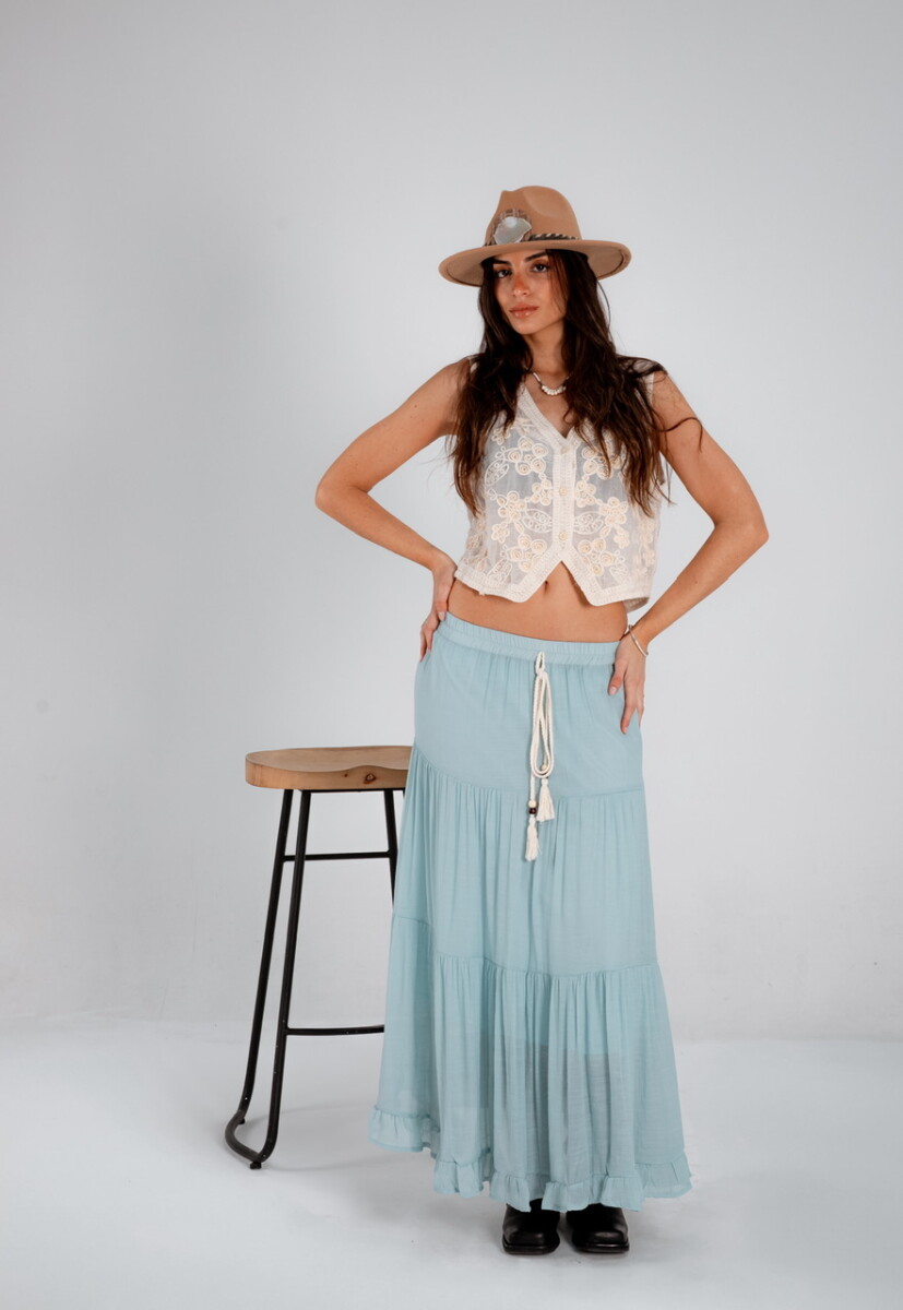Pollera Isabella - celeste 