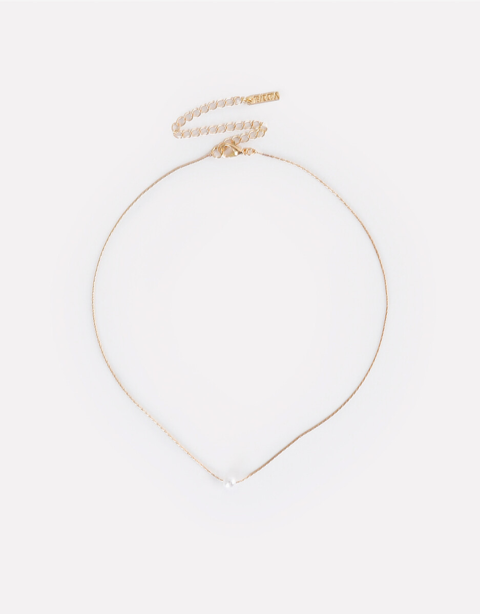 Cadena Corta Con Dije Perla 