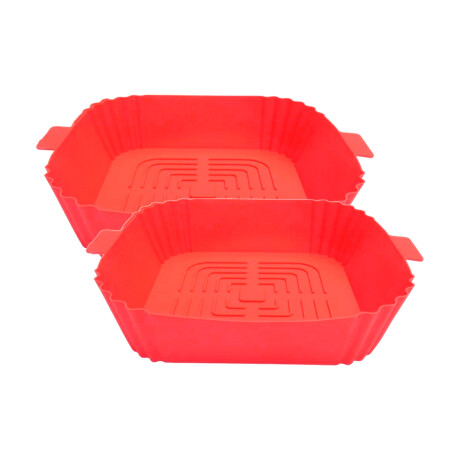 Set x2 Molde de silicona para freidora cuadrado 20x20x5 cm SURTIDO