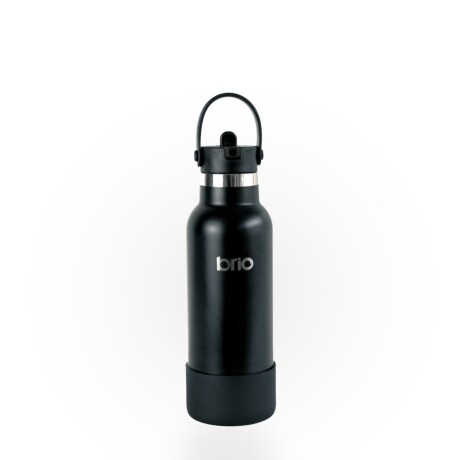 Set de lunchera de neopreno y botella de acero inoxidable 500ml brio set negro/negro