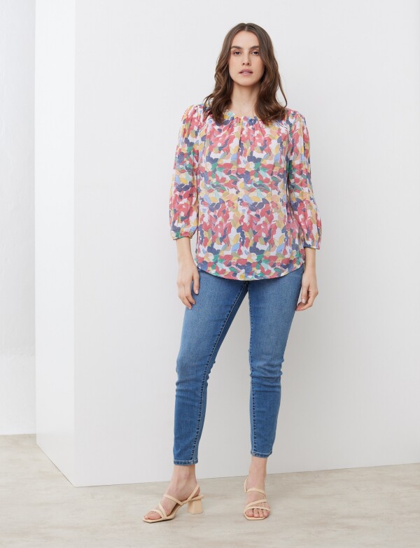 Blusa Abstract MULTI/ROJO