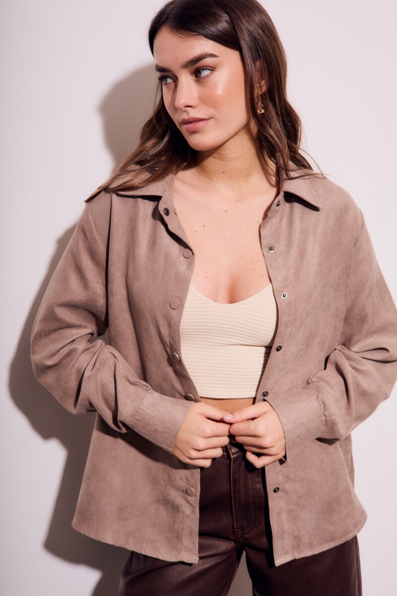 Camisa Gamuza Vegana Mocha