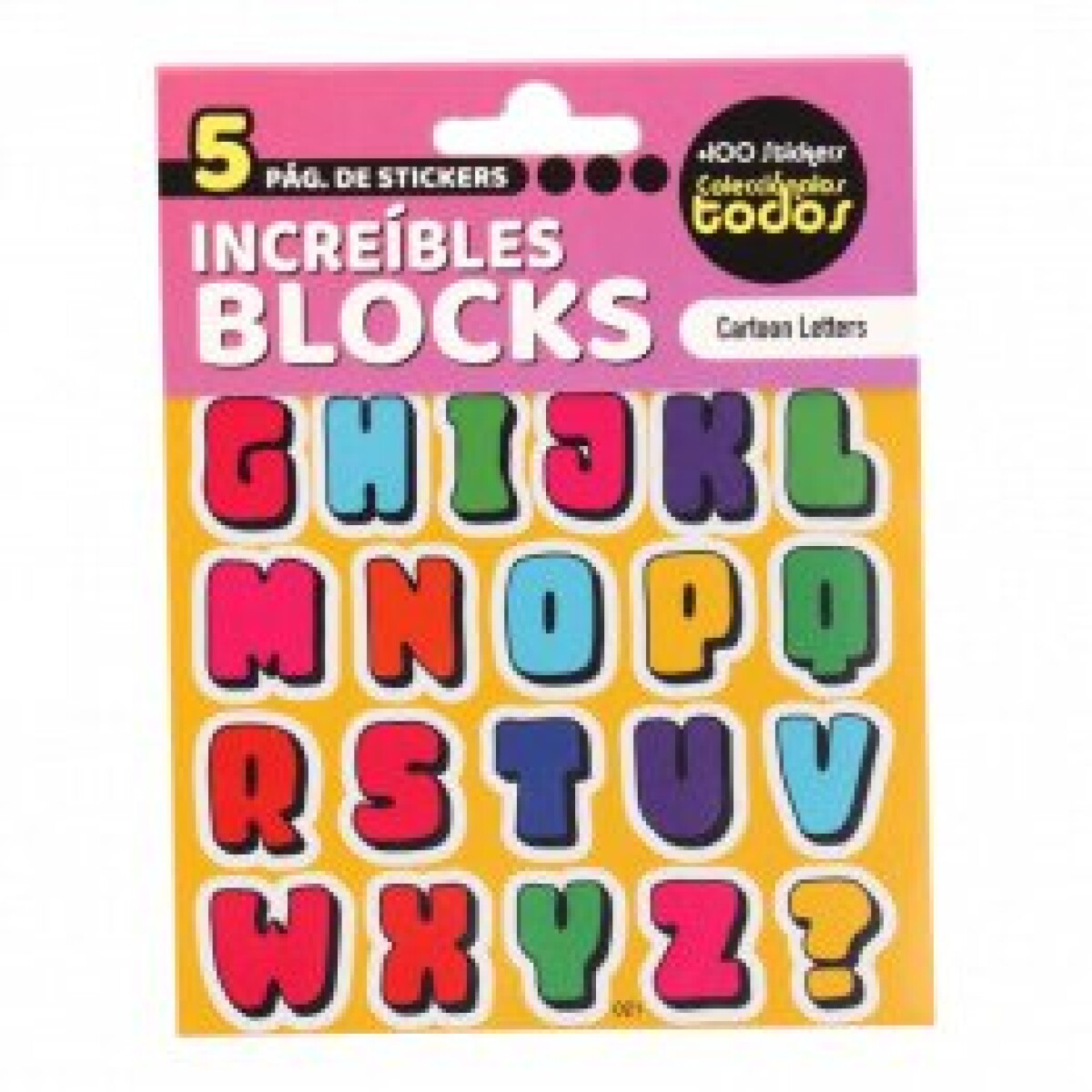 Stickers en Block de 5 Hojas - Letras Retro 