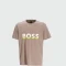 Hugo Boss -Remera de algodón con logo, regular fit, TEE 1 Beige
