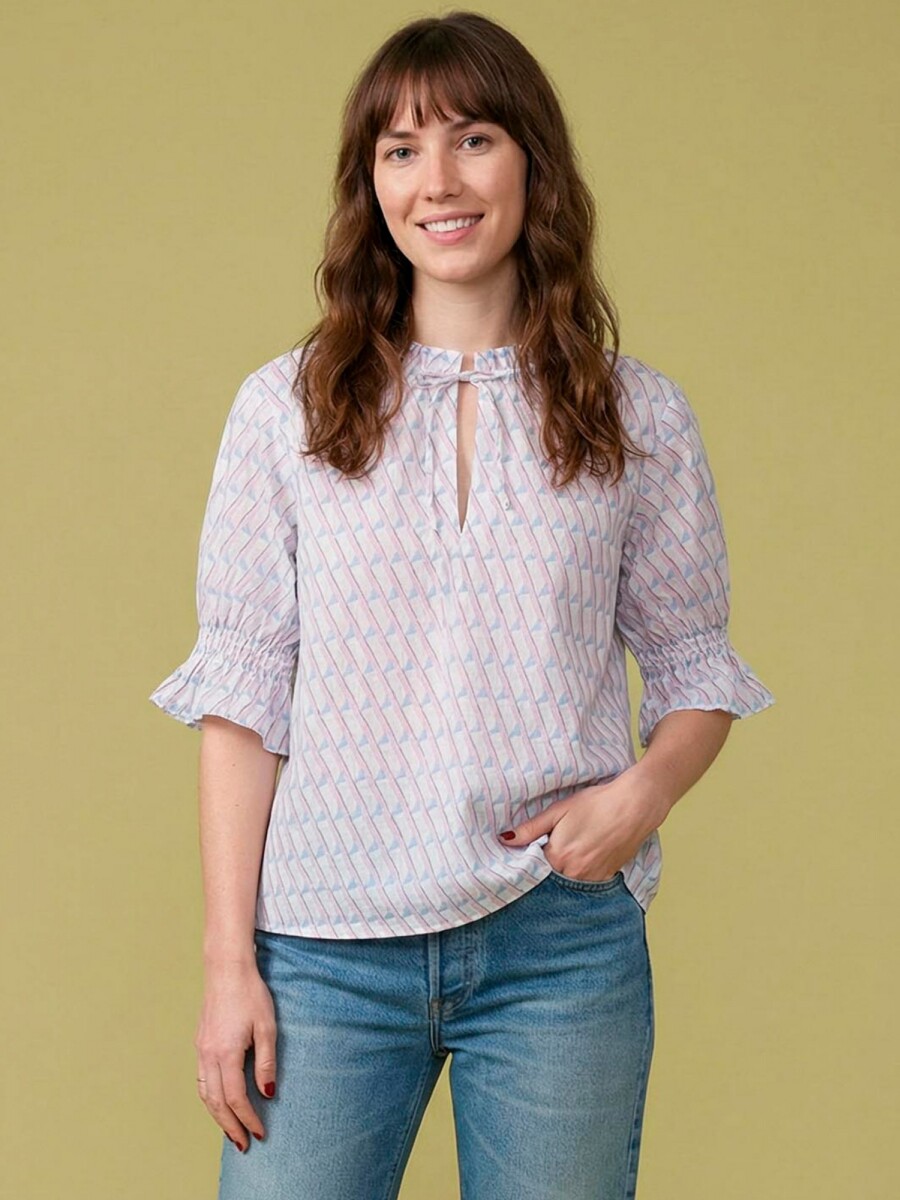Blusa Estampado Geometrico Gris