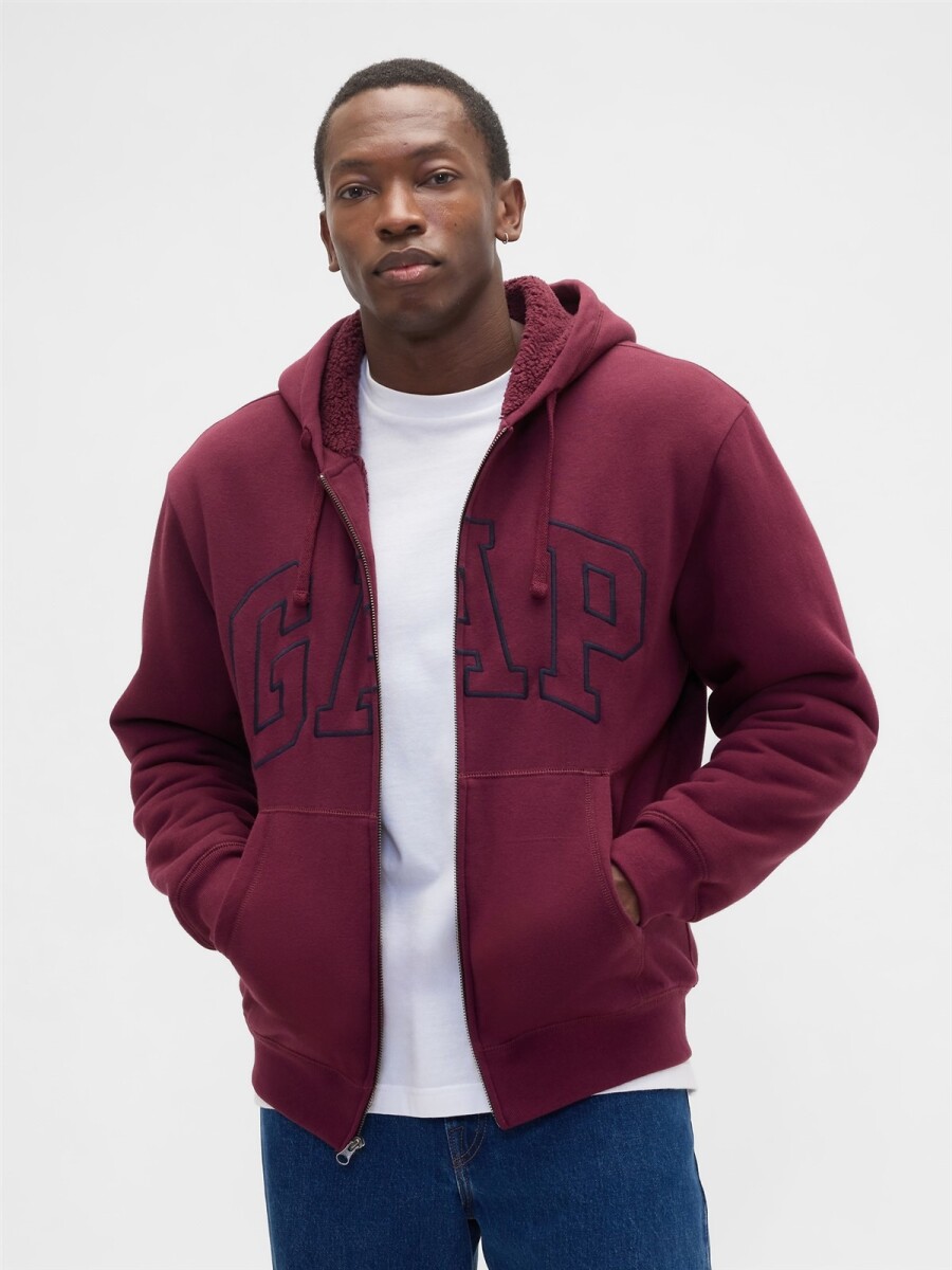 Canguro Con Corderito Logo Gap Hombre - Tuscan Red 