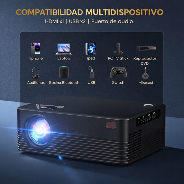 Proyector Hpx5 F700 Led Wifi Bluetooth Control Hdmi PROYECTOR H5 LED WIFI BT