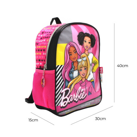 Mochila Barbie Grande 15' P/ Niña Reforzada Diseños Rosa 2