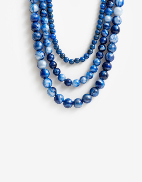 Collares Cortos Acrilico Collar Corto Layer Beads - Azul Medio
