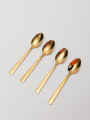 Cuchara Asher Para Café Set 4un,dorado Brillante Color Unico