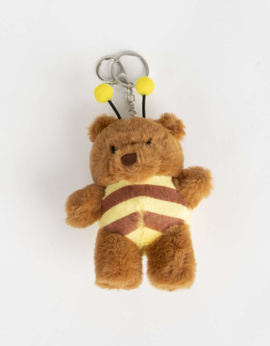 Llavero Y Charm De Peluche De Osito Abeja - Marron Medio 