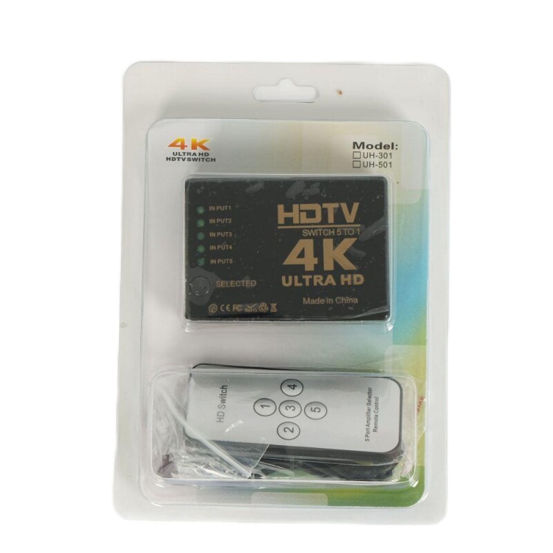 Cable switch HDMI 4K Ultra HD 5 en 1 control remoto Cable switch HDMI 4K Ultra HD 5 en 1 control remoto