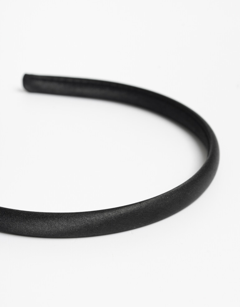 Vinchas Rígidas Liso Vincha Rígida Satén Negro - Negro