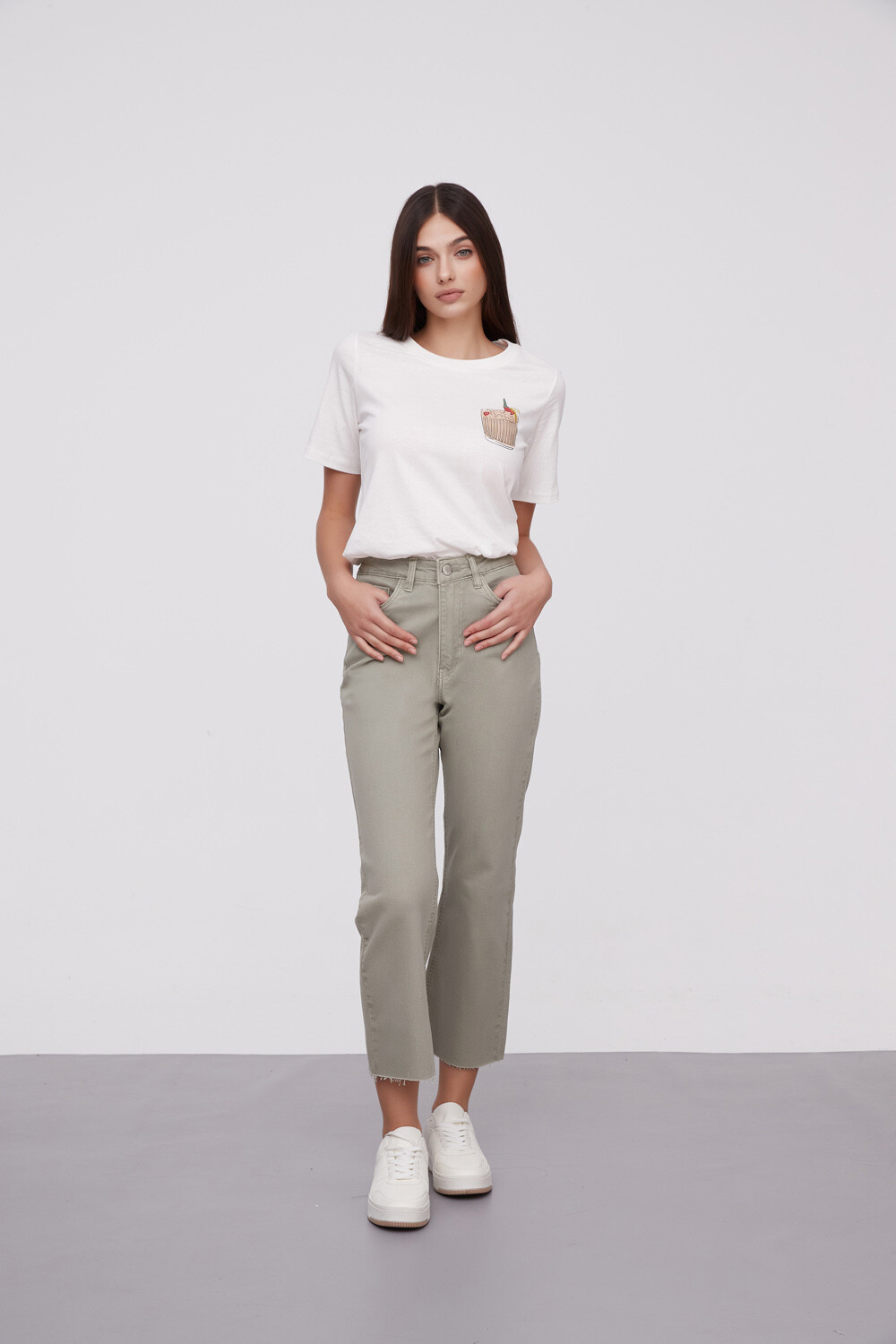 Pantalon Lindora Verde Grisaceo