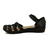 Country Sandalia C/talon Cuero Y Capellada Tiras Cuero Negro