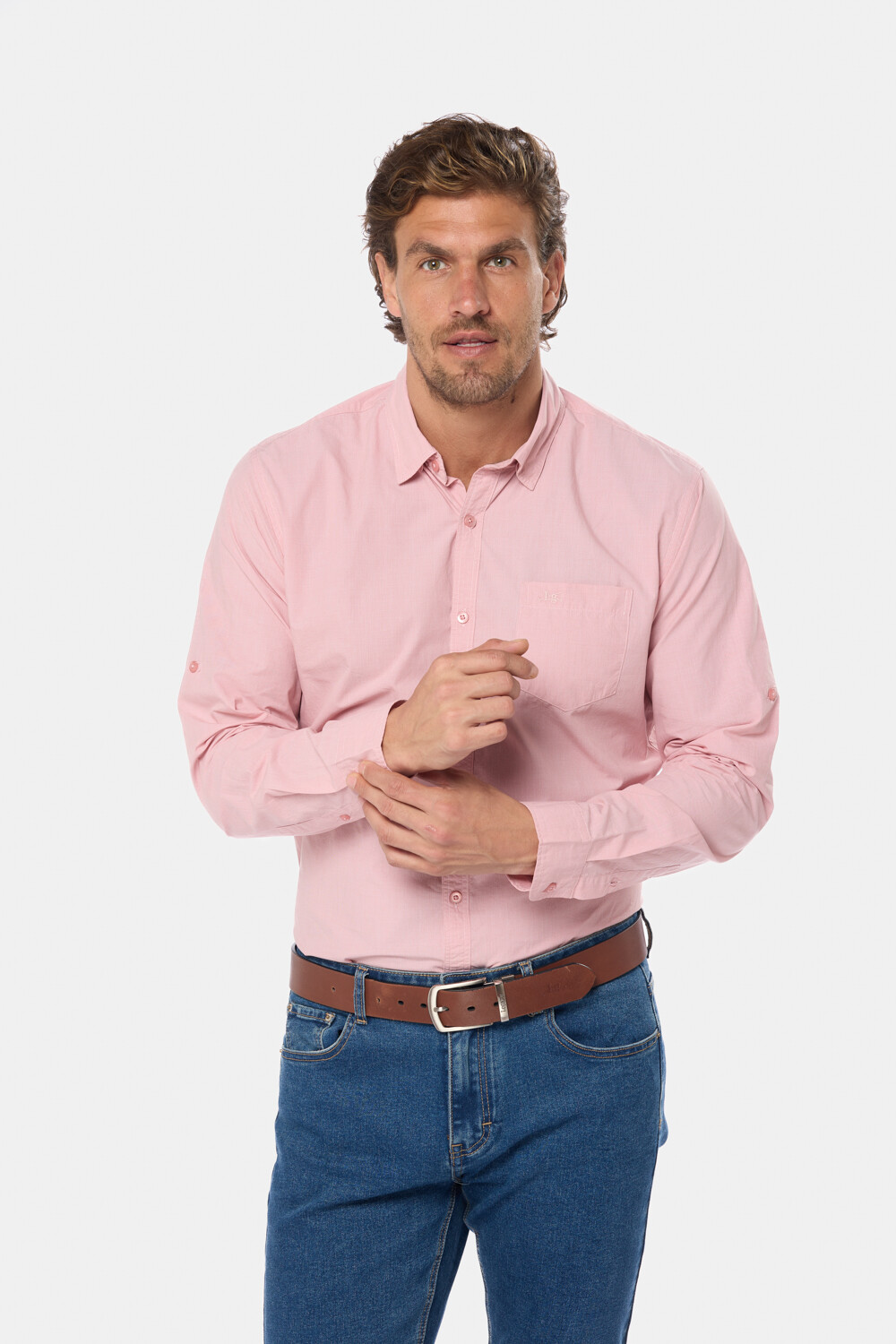CAMISA CUADROS DE ALGODÓN Rosa