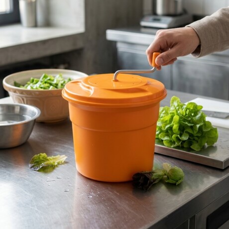 Centrifugadora de Verduras de Acrílico Naranja 12 Litros Centrifugadora de Verduras de Acrílico Naranja 12 Litros