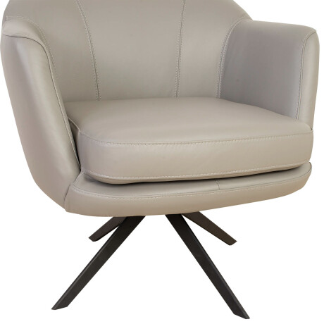 BUTACA GIRATORIA 1 CUERPO CUERO-100-NATURAL GRIS 1004 GREY
