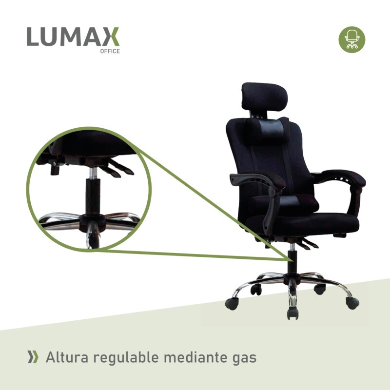 Silla Ejecutiva Lumax Wynn Ergonómica Con Asiento Respaldo Y Reposabrazos Acolchados Negro