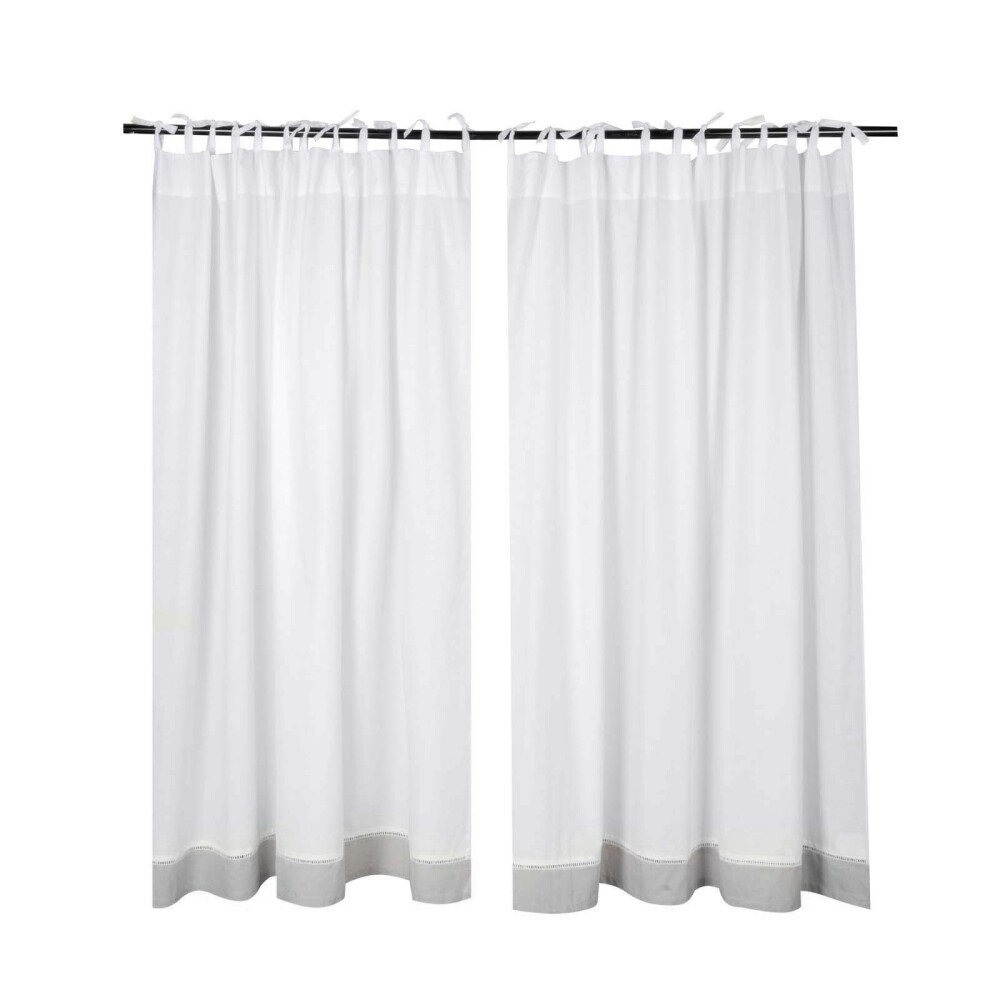 CORTINA ALGODON GRIS GUARDA DE LINO SET X 2