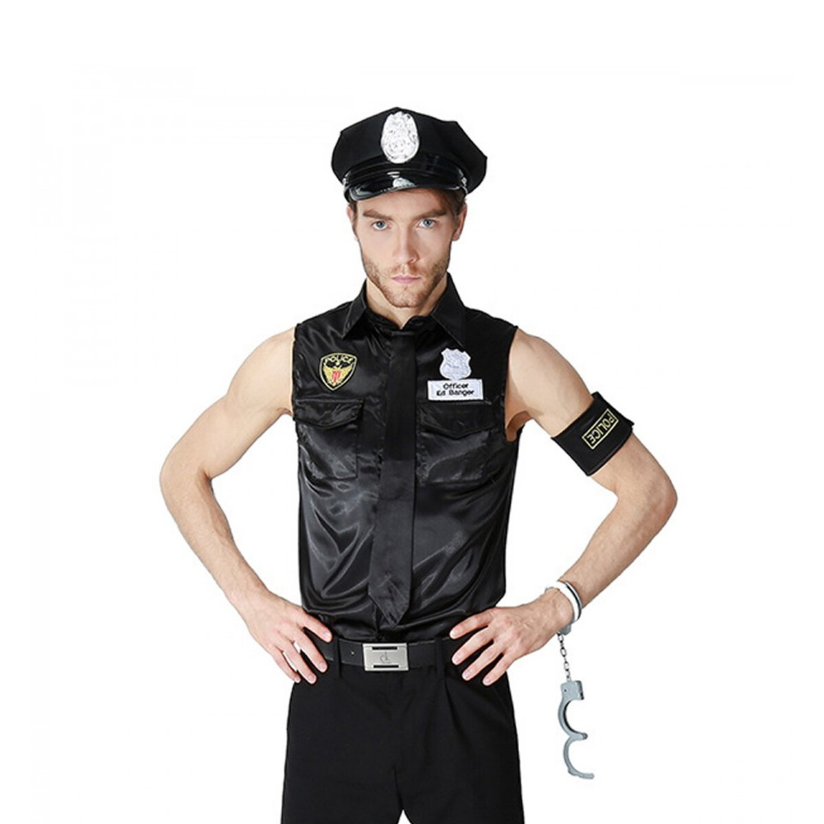 Disfraz De Policía Con Camisa Sin Mangas 