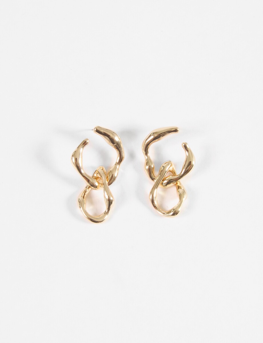 Aros doble irregular - dorado 