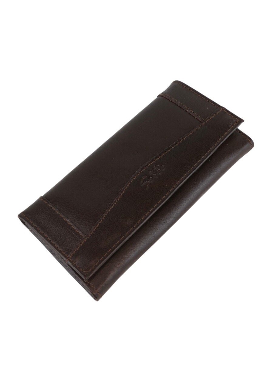 Elegante Billetera de Dama Trifold | Cuero Auténtico y Máxima Capacidad de Organización - Marrón 