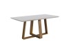 Mesa de Comedor Wood 1.6 - Línea Manhattan - Vidrio - Blanco/Natural Mesa de Comedor Wood 1.6 - Línea Manhattan - Vidrio - Blanco/Natural