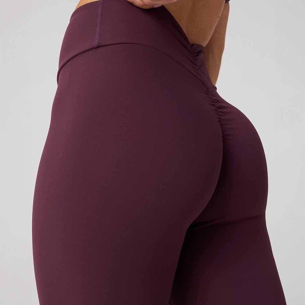 Leggings Booty Scrunch PureLuxe V-Back Mujer Oxblood