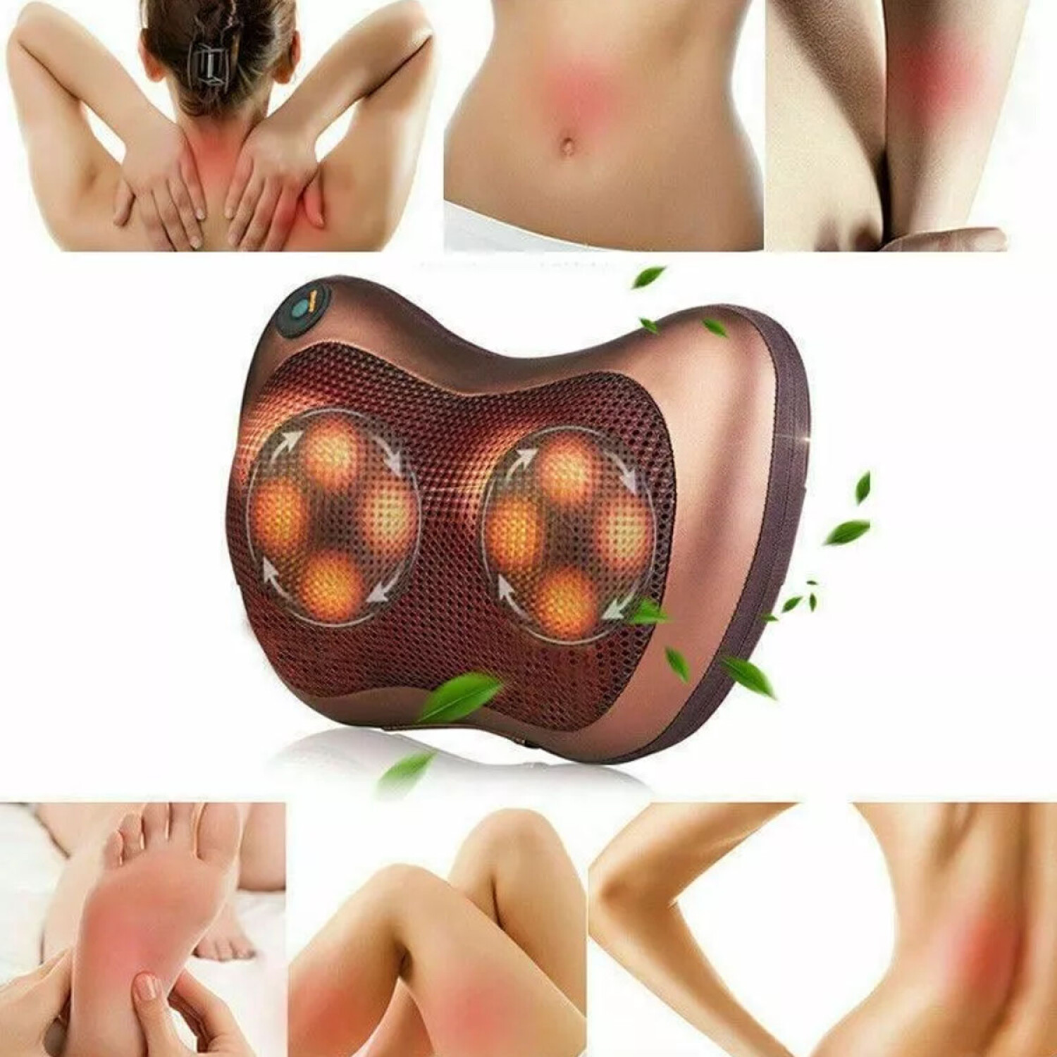 Masajeador Masajes Electrico Almohada Auto O Hogar Marron HTS