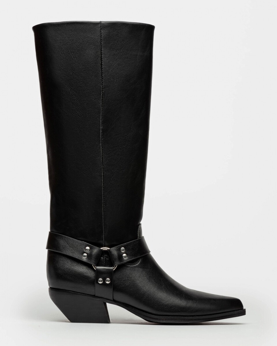 Bota Caña Alta Arizona En Sintético - Negro 