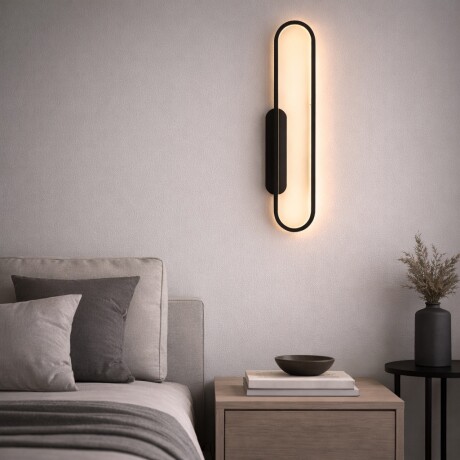 Aplique Led Oval luz indirecta 20W Negro