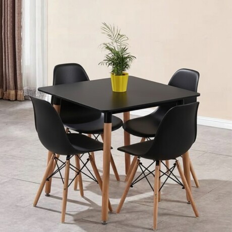 MESA DE COMEDOR EAMES CUADRADA 80 CM Mesa Eames Negra Cuadrada 80cm