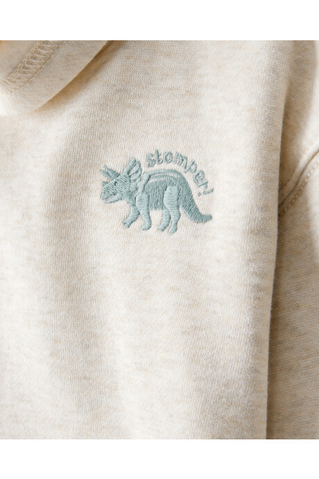 Set dos piezas de algodón, pantalón y canguro, diseño dinos. Talles 6-24M Sin color