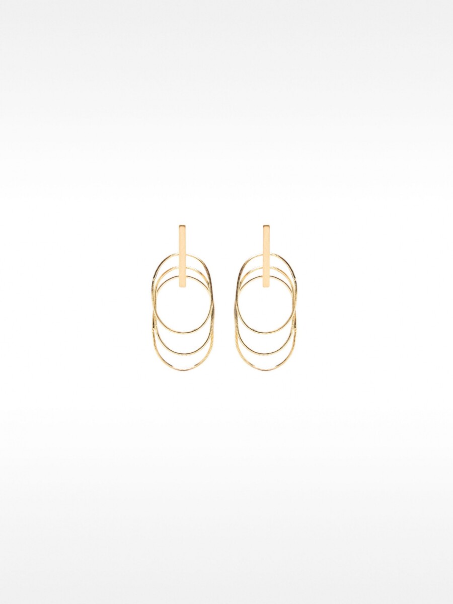 Pendientes Largos De Multiaros dorado