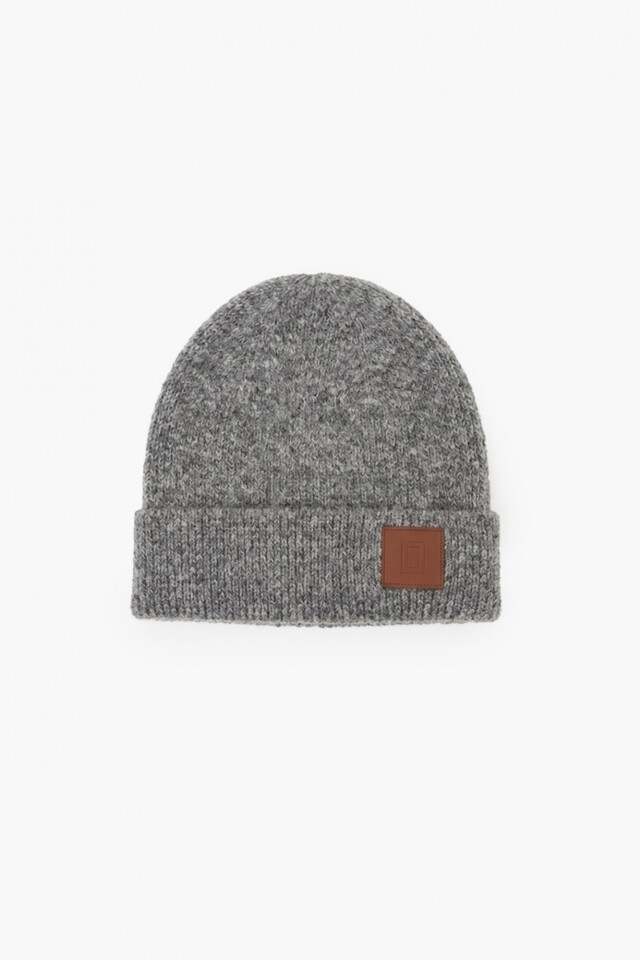 Gorro tejido gris melange